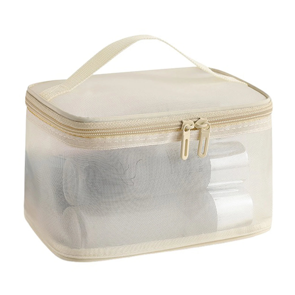 Double Layer Mesh Cosmetic Bag – Large Travel Makeup Organiser