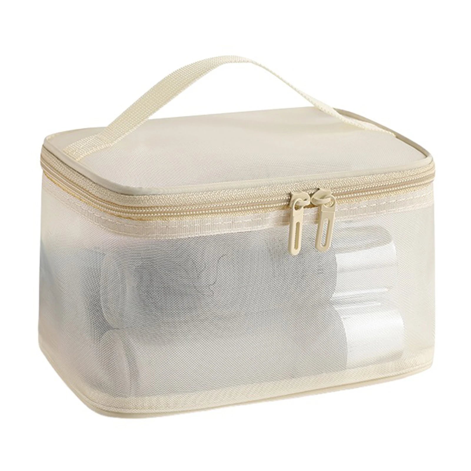 Double Layer Mesh Cosmetic Bag – Large Travel Makeup Organiser