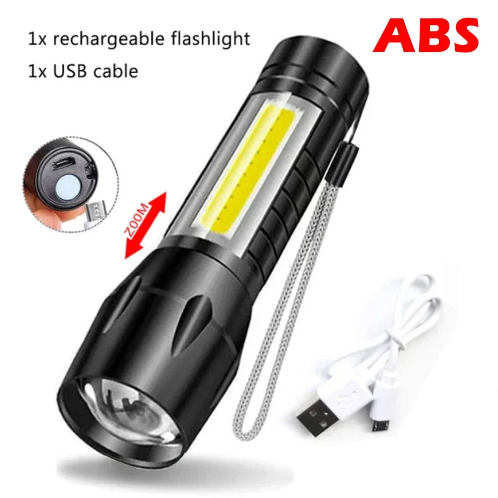 Mini LED Rechargeable Flashlight 800LM USB Torch | Waterproof