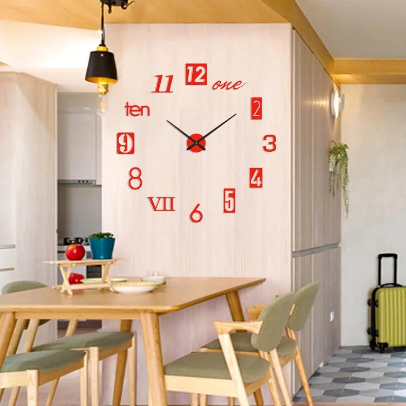 Creative Luminous Silent Wall Clock DIY Living Room Bedroom Three-dimensional Decorative Digital Clock Acrylic Wall Home Decor Oasis Select