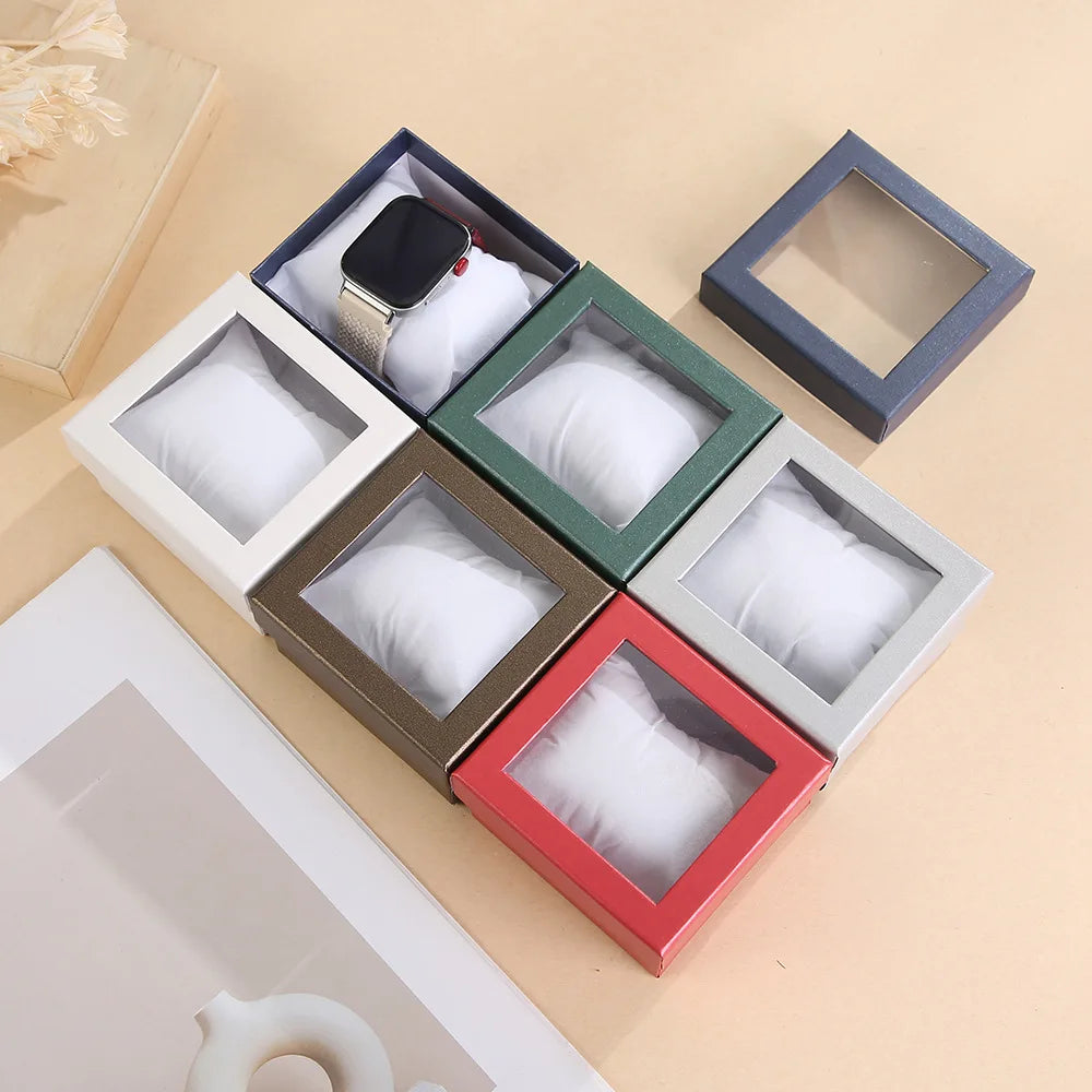 Pinstripe Transparent Watch Box | Jewelry Storage Gift Case