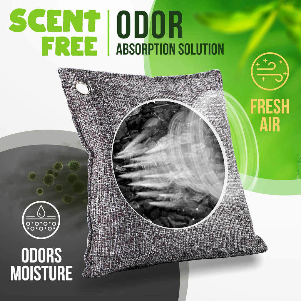 10-Pack Bamboo Activated Charcoal Odor Absorber & Air Purifier Bags