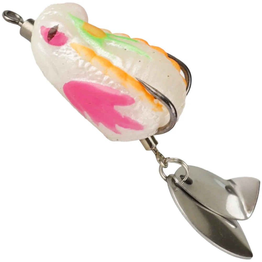 Realistic 6.2cm Frog Lure Bait 45 Degree Entry Angle Stainless Steel For Bass Blackfish Fishing Terminal Tackle Oasis Select White Powder