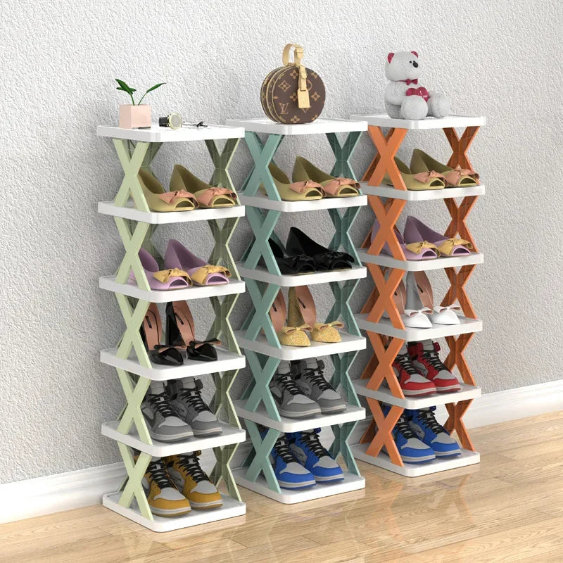 Household Economy Simple Shoe Rack Multi-layer Space Saving Free Installation of Dustproof Folding Plastic Shoe Storage Rack Oasis Select