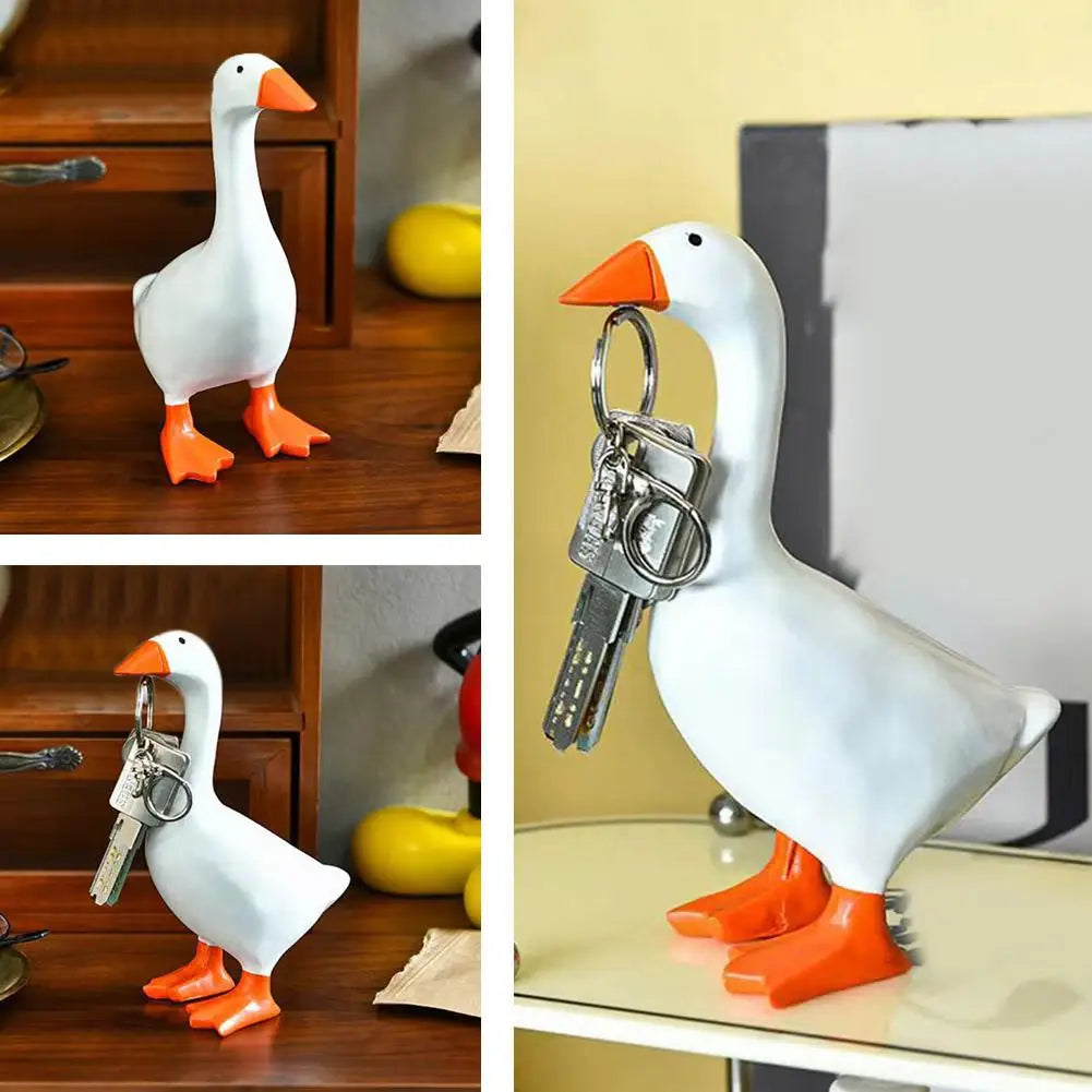Resin Magnet Duck Sculpture – Desk Ornament & Key Holder