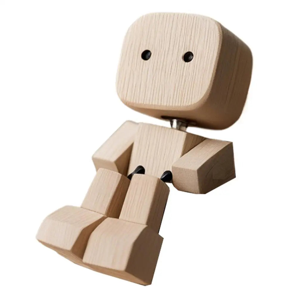 Wooden Leg-Shaking Car Dashboard Figurine & Aromatherapy Decor
