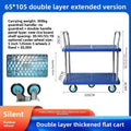 Multi-functional trolley double-layer trolley plastic stall pulling goods silent wheel steering wheel tool cart truck Oasis Select 65A
