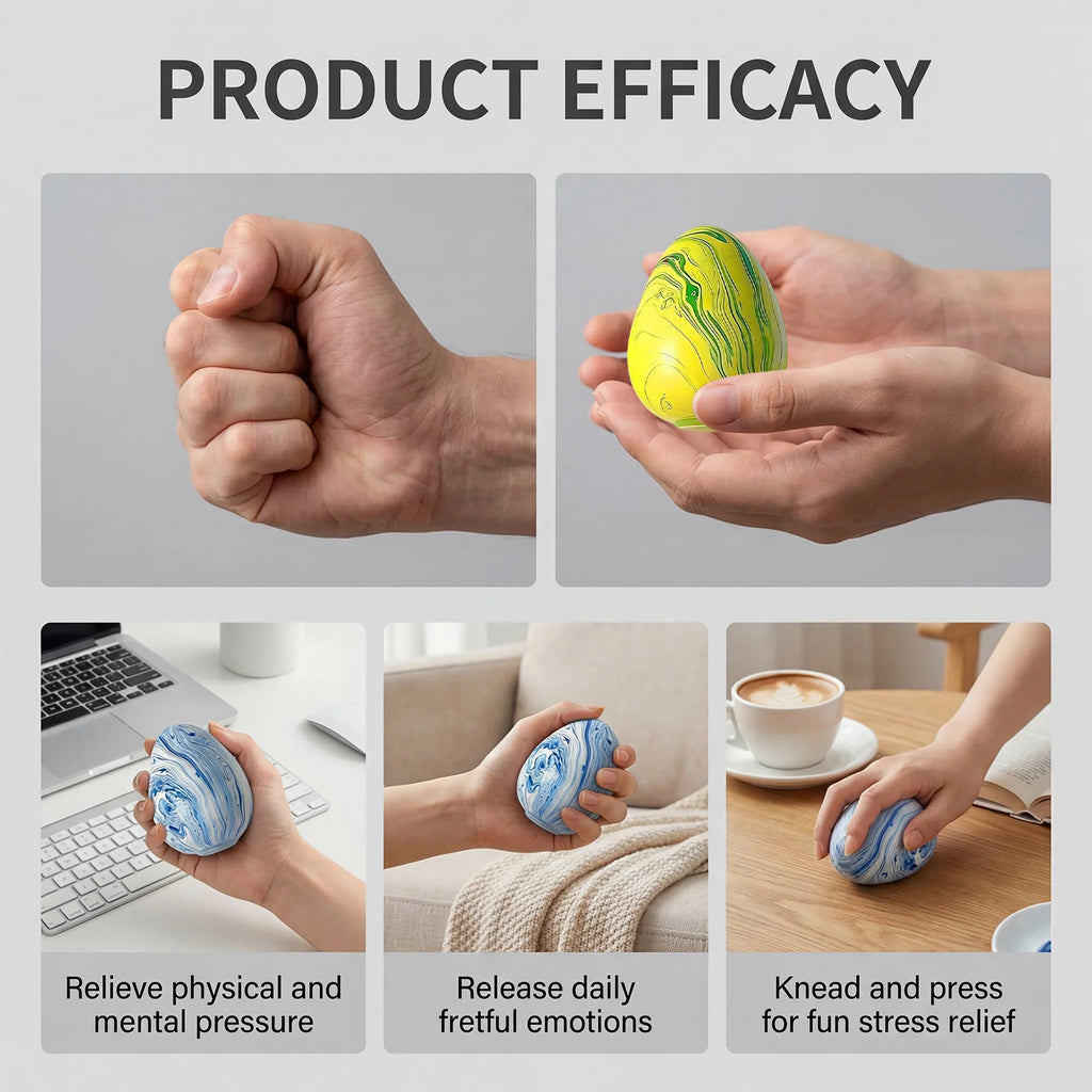 Squishy Stress Balls Resistance Fidget Toys Rebound Pinch Squeeze Egg Toy Sensory Anxiety Relief Decompression Ball Funny Gift Oasis Select