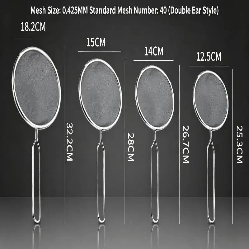 Ergonomic Kitchen Strainer with Non-Slip Handle & Hook Food Safe for Christmas Recipe Prep Fruit Vegetable Draining Oasis Select