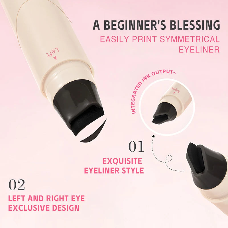 O'CHEAL All-in-one Rotating Eyeliner Stamp Pen Quick Eye Makeup Double-Ended Eyeliner Waterproof Long-Lasting Stamp Eyeliner Oasis Select