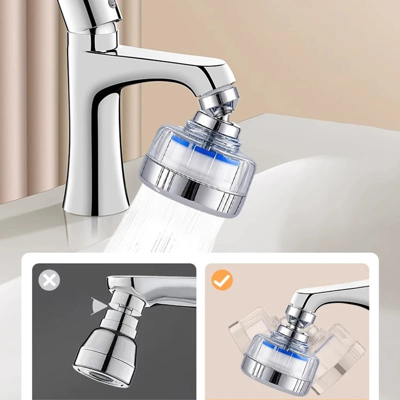 360° Kitchen Faucet Aerator, Water Saving Nozzle Sprayer with Swivel, Adjustable Tap Head Filter for Sink Extension Filter Eau Oasis Select