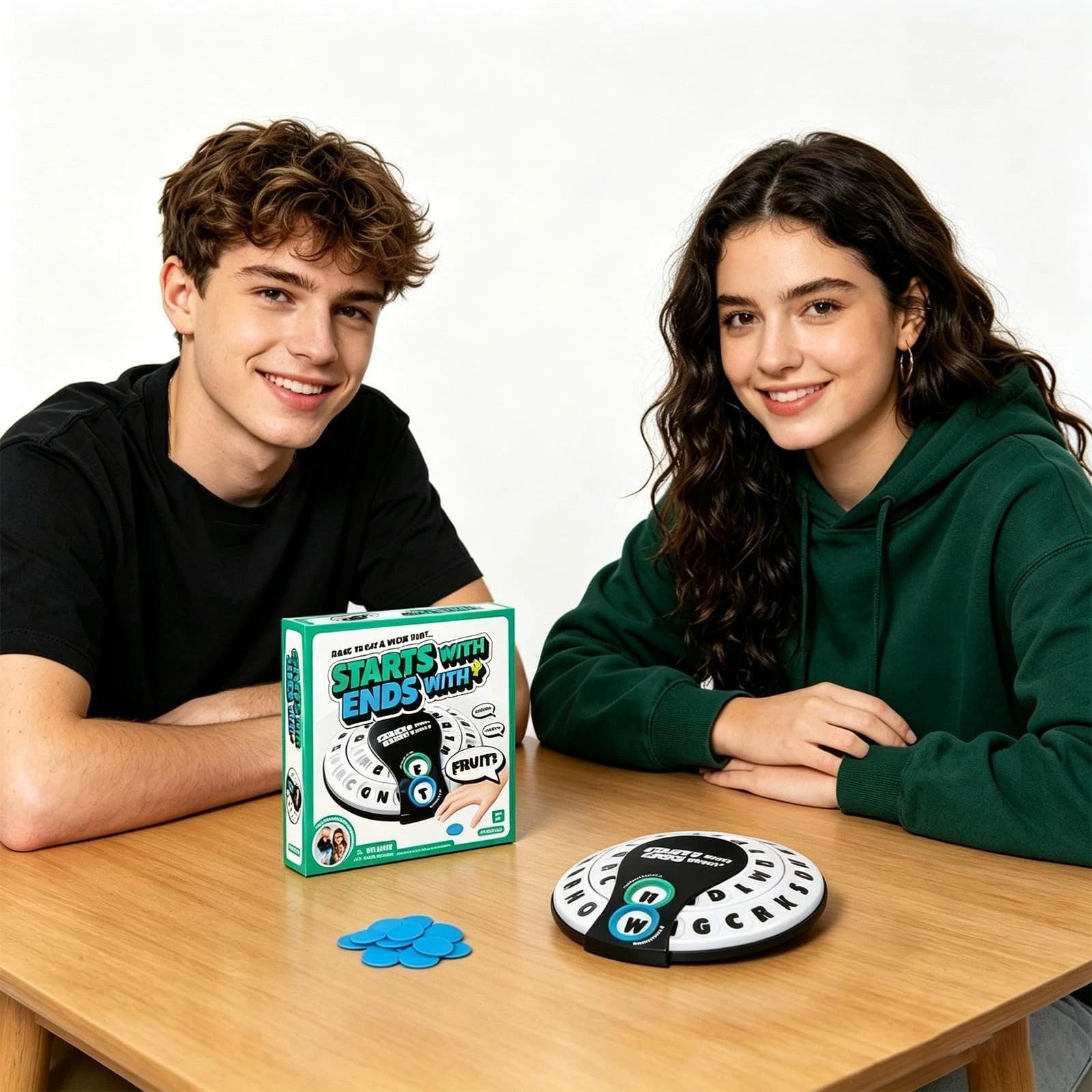 Spin & Shout Word Game, Fast-Paced Family Word Game with Letter Wheels , 20 Tokens, Letter Wheels & Spinner Device Oasis Select
