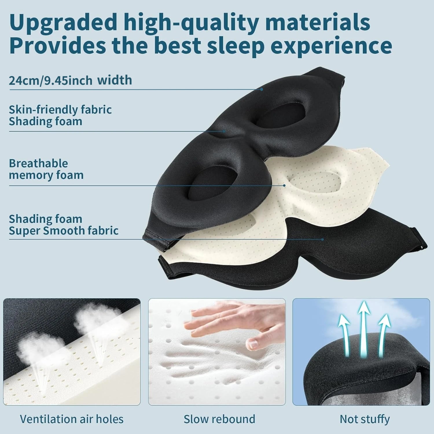 3D Sleep Mask Earplugs Breathable Light Blocking Eye Mask Zero Pressure Contoured Comfortable Travel Sleep Aid New 2026 Oasis Select
