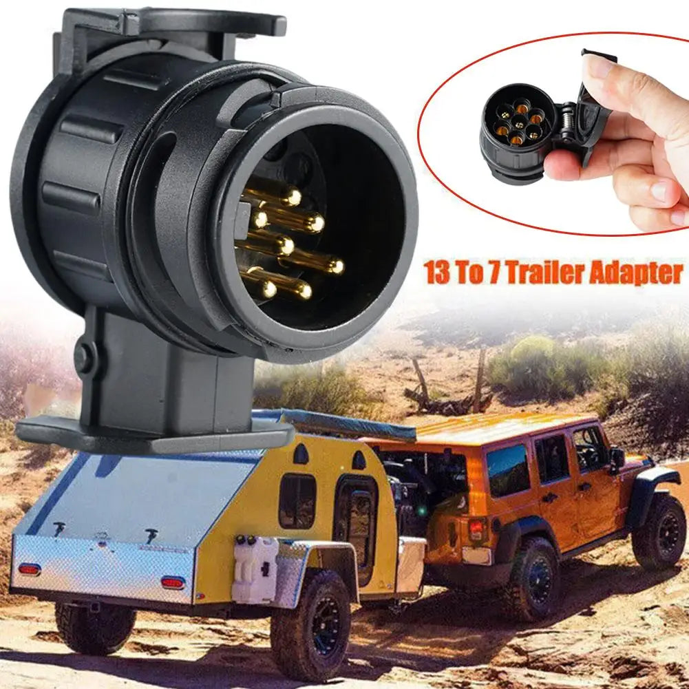 13 To 7 Pin Plug Adapter Trailer Connector 12V Towbar Towing Waterproof Plugs Socket Adapter Protect Connections Oasis Select