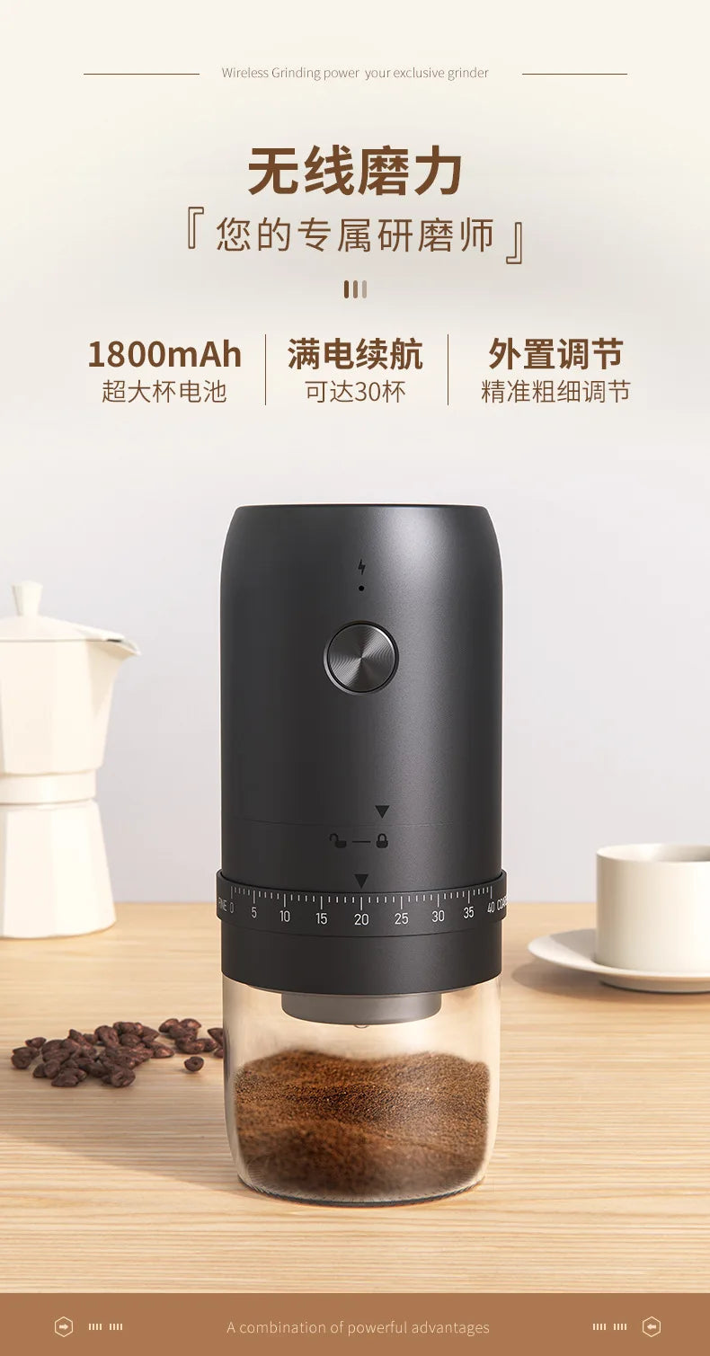 Portable Electric Coffee Bean Grinder – Fully Automatic