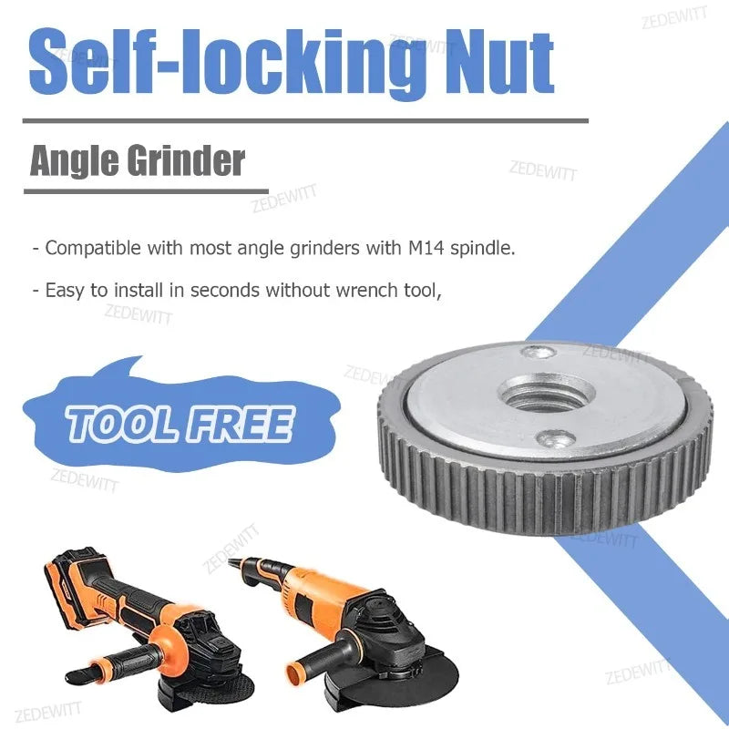 Locking Plate Durable For M14 Angle Grinder Chuck Self Tightening Lock Nuts Angle Grinder Flange Nuts Angle Grinder Accessories Oasis Select