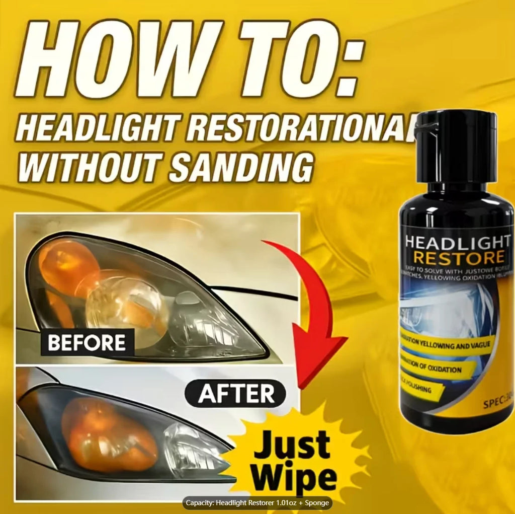 Headlight Restoration Paste: anti-oxidation, brightening, polishing for headlight scratches, vehicle light maintenance. Oasis Select