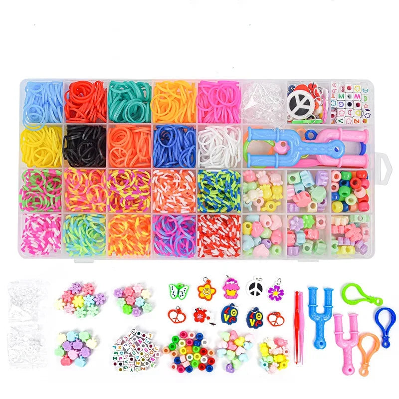 1Set Elastic Rubber Band Refill Loom Bracelet Kit Organizer for DIY Knitting Friendship Craft Girl Kid Creativity Birthday Gift Oasis Select K1419ST00