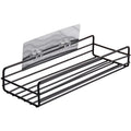 Black Iron Corner Shower Caddy Rack – Punch-Free Wall Mount