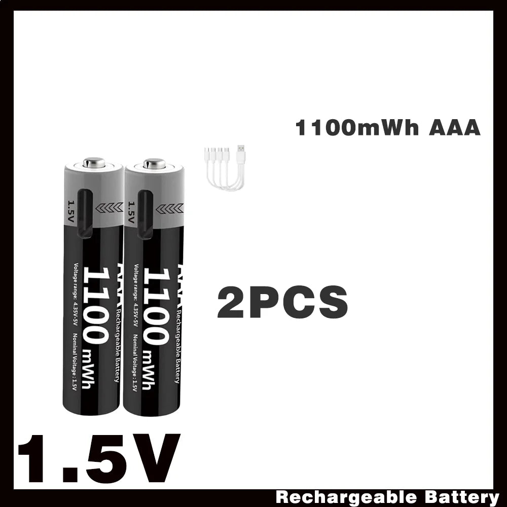 Li-ion AAA and AA Rechargeable Batteries USB Lithium-ion 3400mWh 1.5V AA Rechargeable Batteries+1100mWh 1.5V AAA Battery Oasis Select USB AAA 1100mWh 2PC