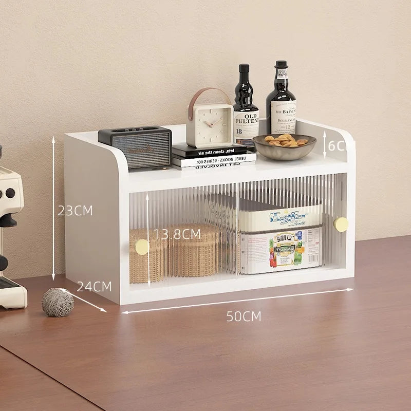 Multi-functional Cup holder storage Shelf dust-proof water cup tea cup coffee cup side cabinet storage Oasis Select White 2B