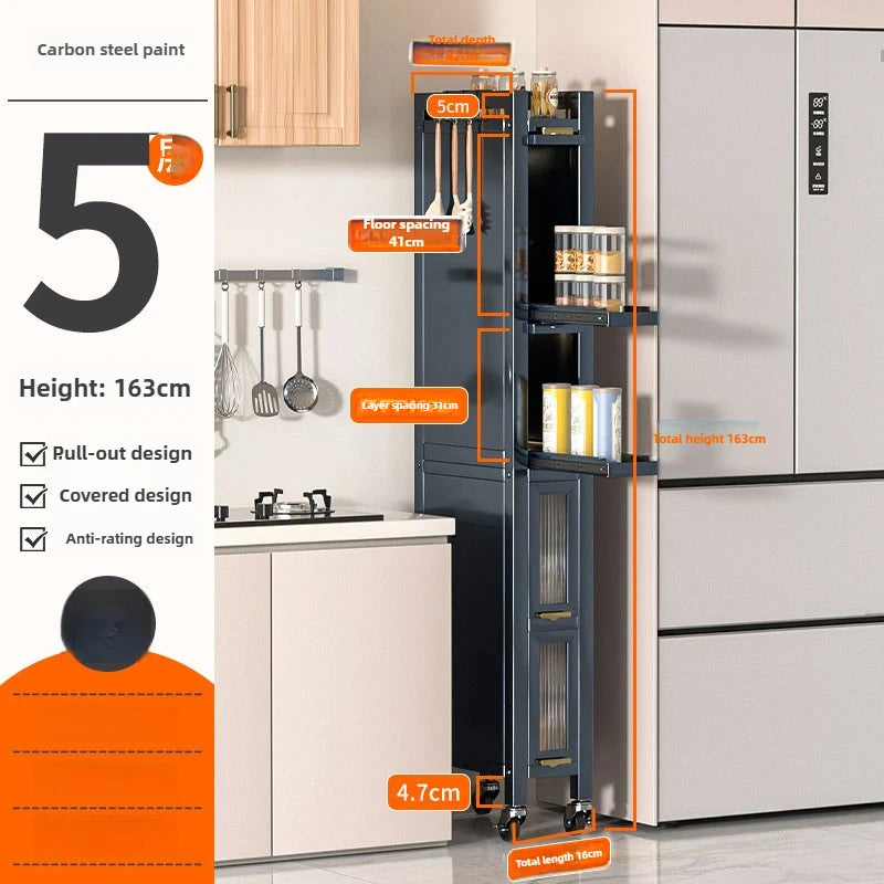 Drawable Kitchen Crevice Storage Cabinet Multi-layer Ultra Narrow