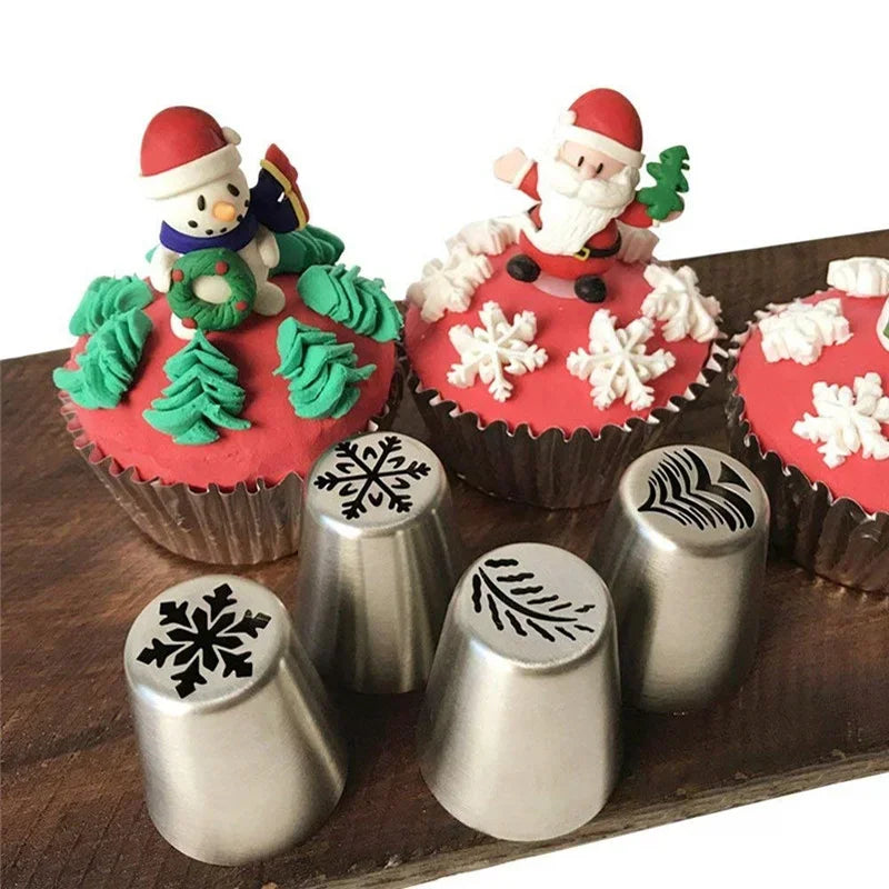 Stainless Steel Christmas Cream Cake Icing Piping Nozzles Set Tree Snowflake Cupcake Decorating Flower Mouth Pastry Baking Tools Oasis Select Default Title