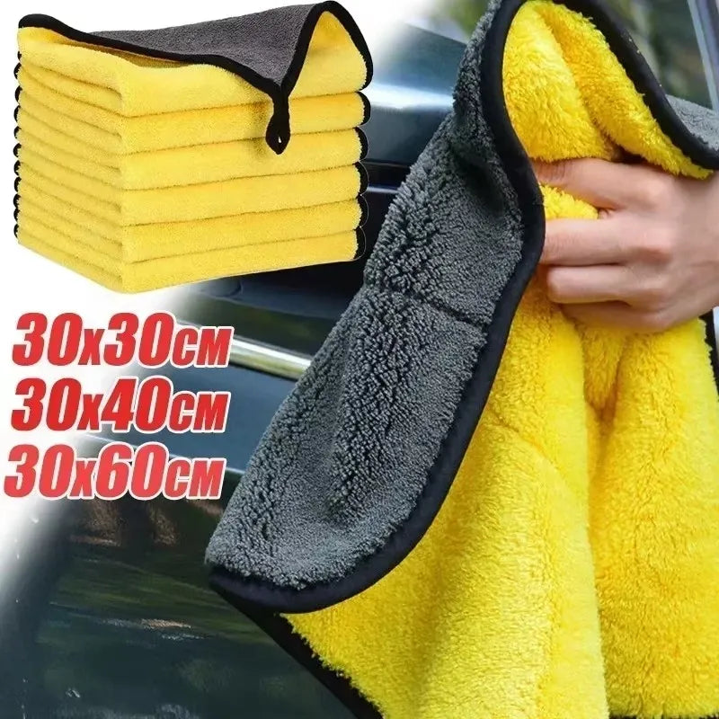 1/3pcs Car Wash Microfiber Towel 30x30/40/60CM Car Cleaning Drying Cloth Hemming Car Care Cloth Detailing Car Wash Towel Oasis Select