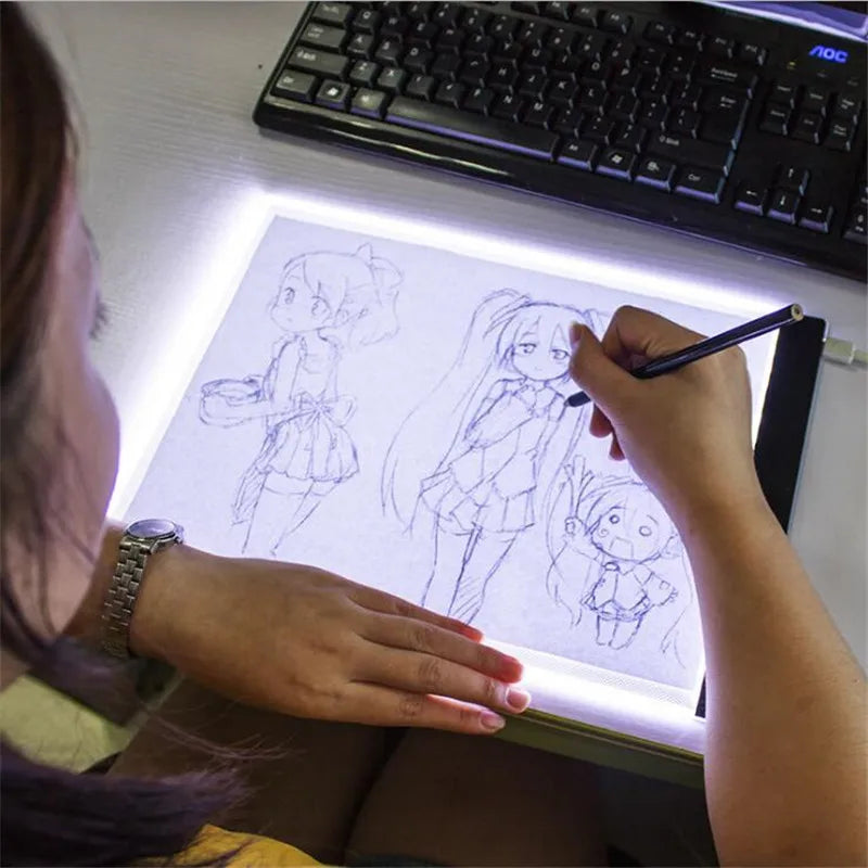 A3/A4/A5 Three Level Dimmable Led Light Pad Drawing Board Pad Tracing Light Box Eye Protection Easier for Diamond Painting Oasis Select