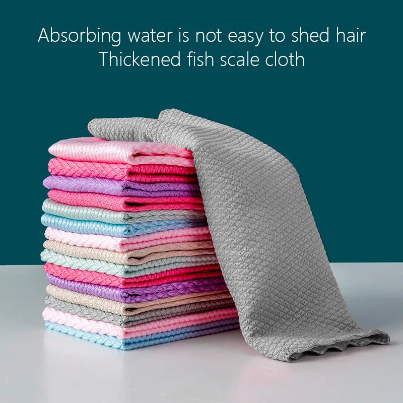 Efficient Glass Cleaning Towel MIrror Cleaning Cloth Absorbent Kitchen Towels 25x25cm Napkin for Glass Dish Washing Wiping Rag Oasis Select