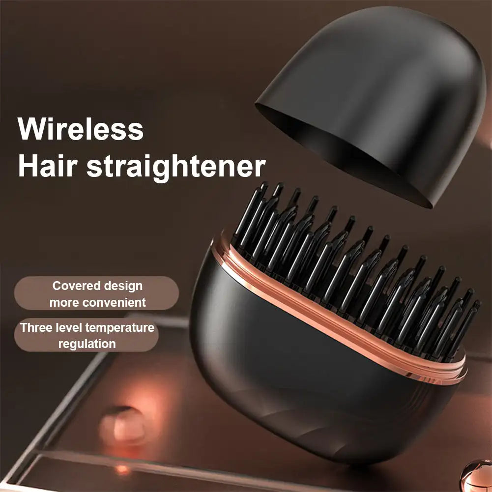 Wireless Hair Straightening Comb | 3-Heat Cordless Styler