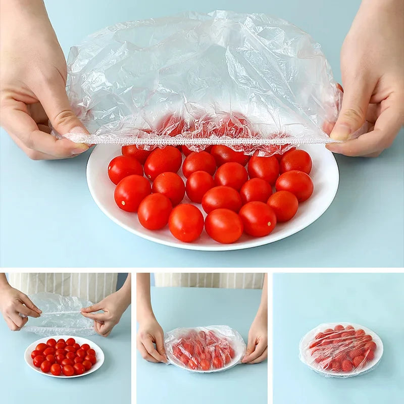 100/300pcs Disposable Fresh-keeping Film Cover No Odor Household Food Grade Fresh-keeping Bowl Cover PE Fresh-keeping Film Oasis Select