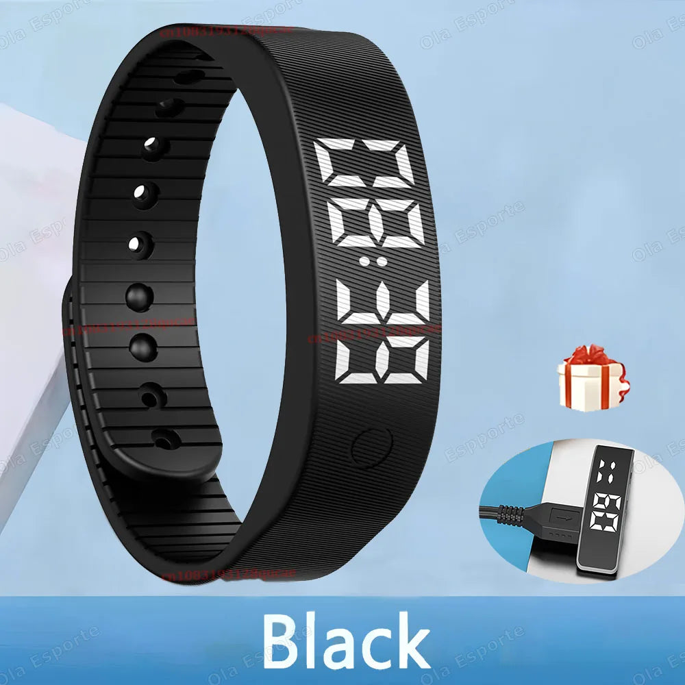 LED Alarm Bracelet – Pedometer, Sleep Tracker & Vibrating Alert