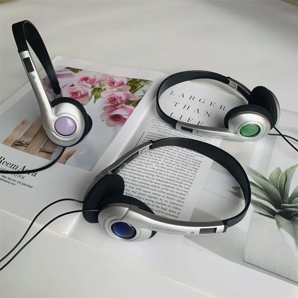 Y2k Personality Retro Headphones Millennium Wind Headset Blue Black Fashion Style Headset Over Ear Earbud 3.5mm Type C Headset Oasis Select