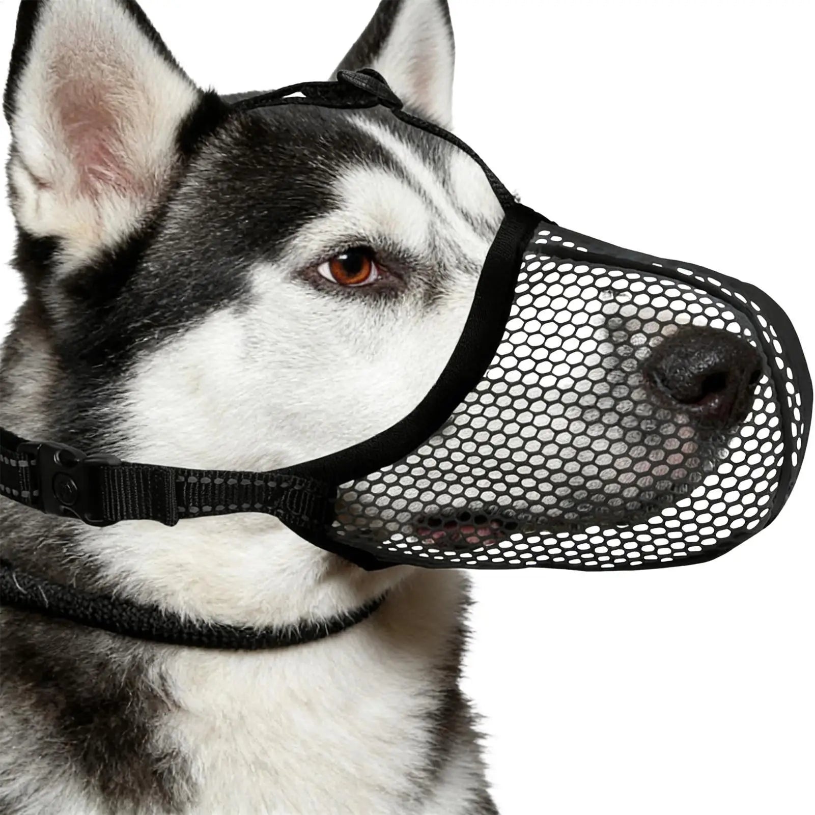 1PC Dog Muzzle Mesh Large Dog Breathable Grid Prevent Random Eating Stop Barking Golden Retriever Dog Mouth Cage Pet Mask Oasis Select