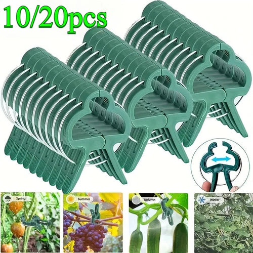 10/20PCS Adjustable Plant Fixed Clips Reusable Greenhouse Bracket Fixing Stems Flower Vine Tomatoes Fastener Garden Tool Oasis Select