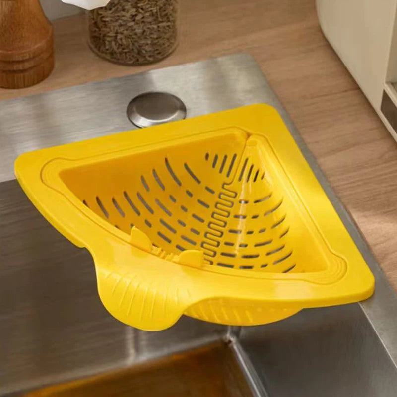 Kitchen Sink Drain Basket with Handle Food Slag Strainer Residue Processor - Essential Accessory for Clean Drains Oasis Select Yellow