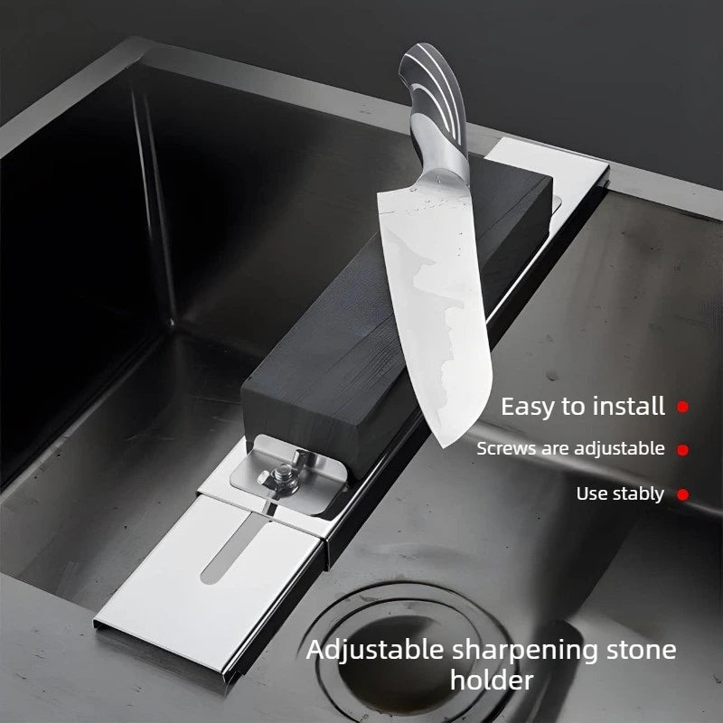 Grinding Stone Bracket Fixed Sink Telescopic Adjustable Grinding Stone Artifact Stainless Steel Household Artifact Oasis Select