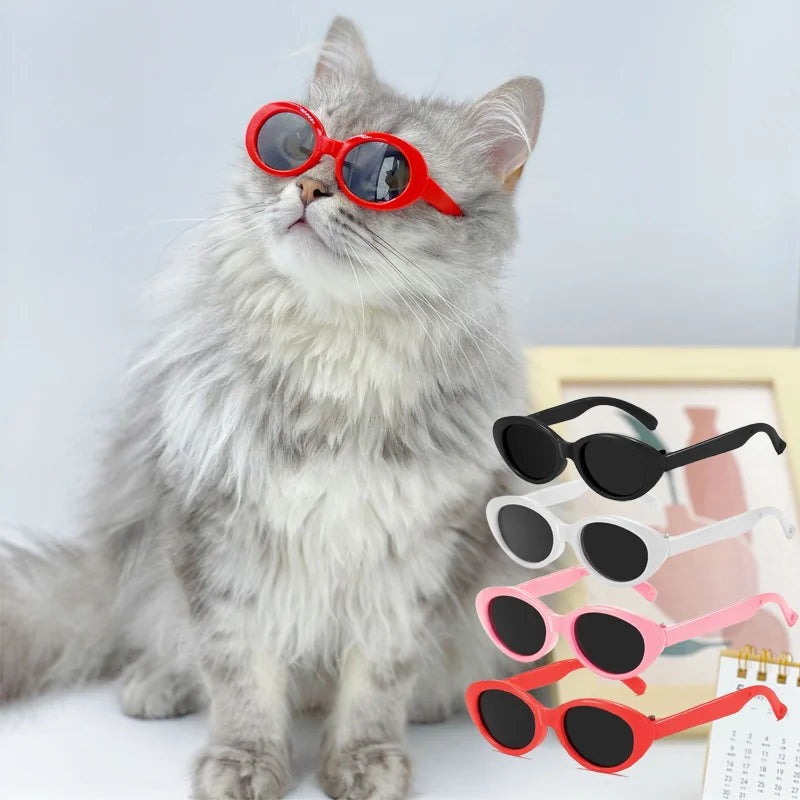 Multicolor Cool Pets Eyeglasses Fashioning Cat Glasses Dog Sunglasses Round Frames Glasses Photograph Props Doll Accessories Oasis Select