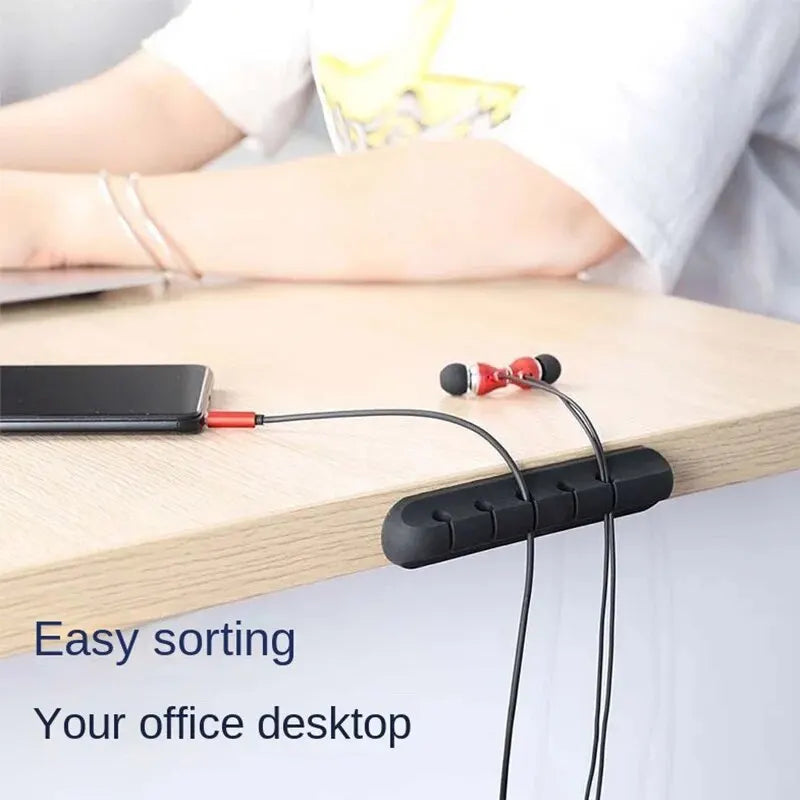 Self-Adhesive Power Cord Cord Manager Fixed Chuck Plug Mouse Cable Headset Winder Mobile Phone Data Cable Card Silicone Desktop Oasis Select