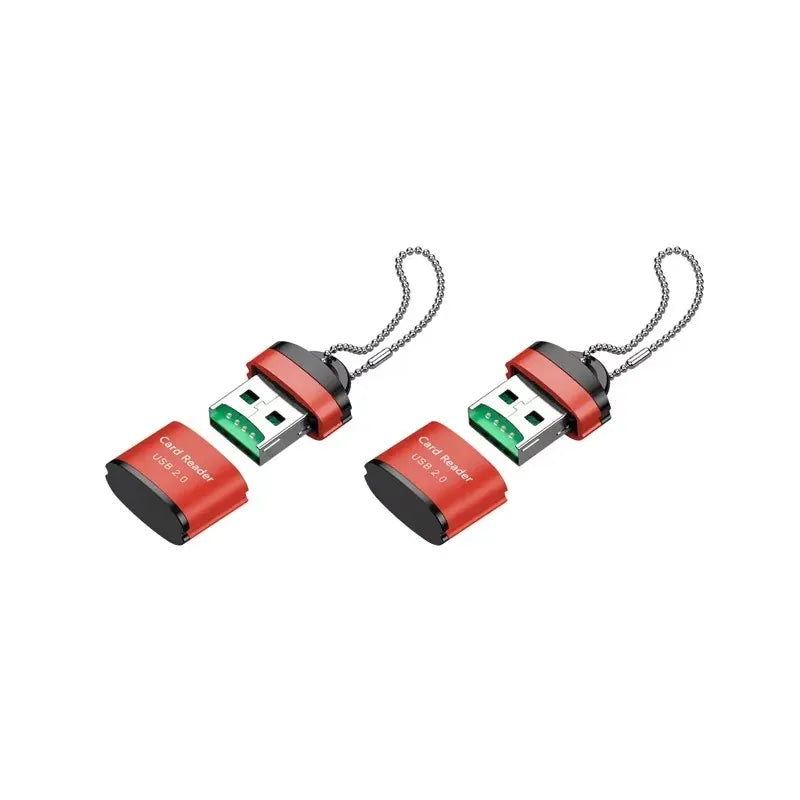 1/2/3pcs Mini High Speed USB 2.0 Card Reader SD Memory Card Adapter For PC Computer Laptop Notebook Car Micro SD Card Reader Oasis Select 2pcs Red