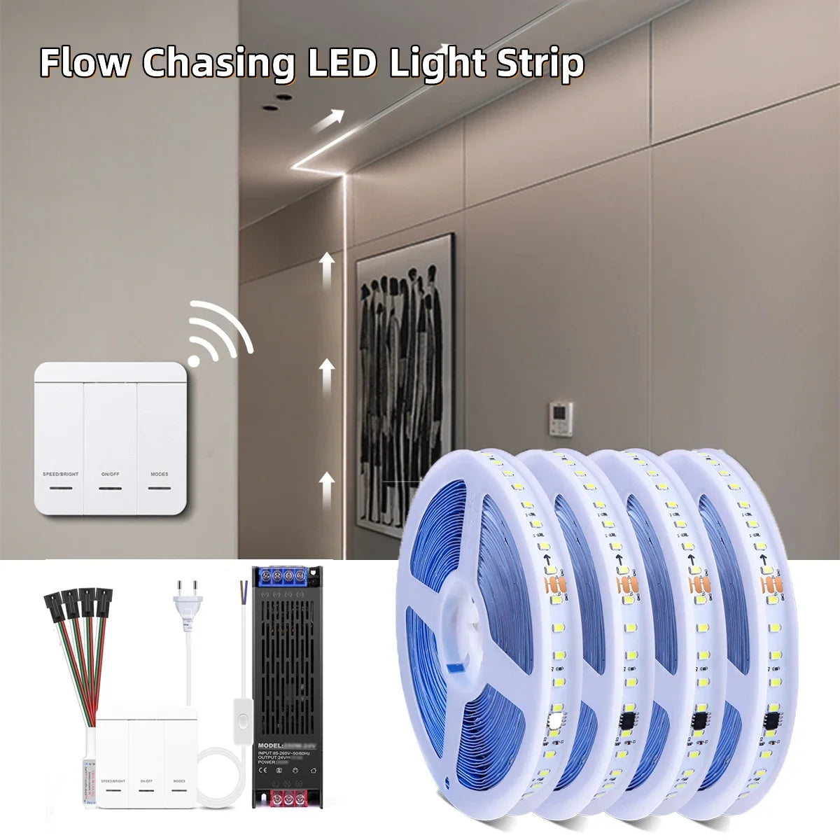 24V Home Running Water LED Strip WS2811 120Leds/m Pixel Addressable Chasing Ribbon for Kitchen Bedroom Staircase Wall Decor Oasis Select