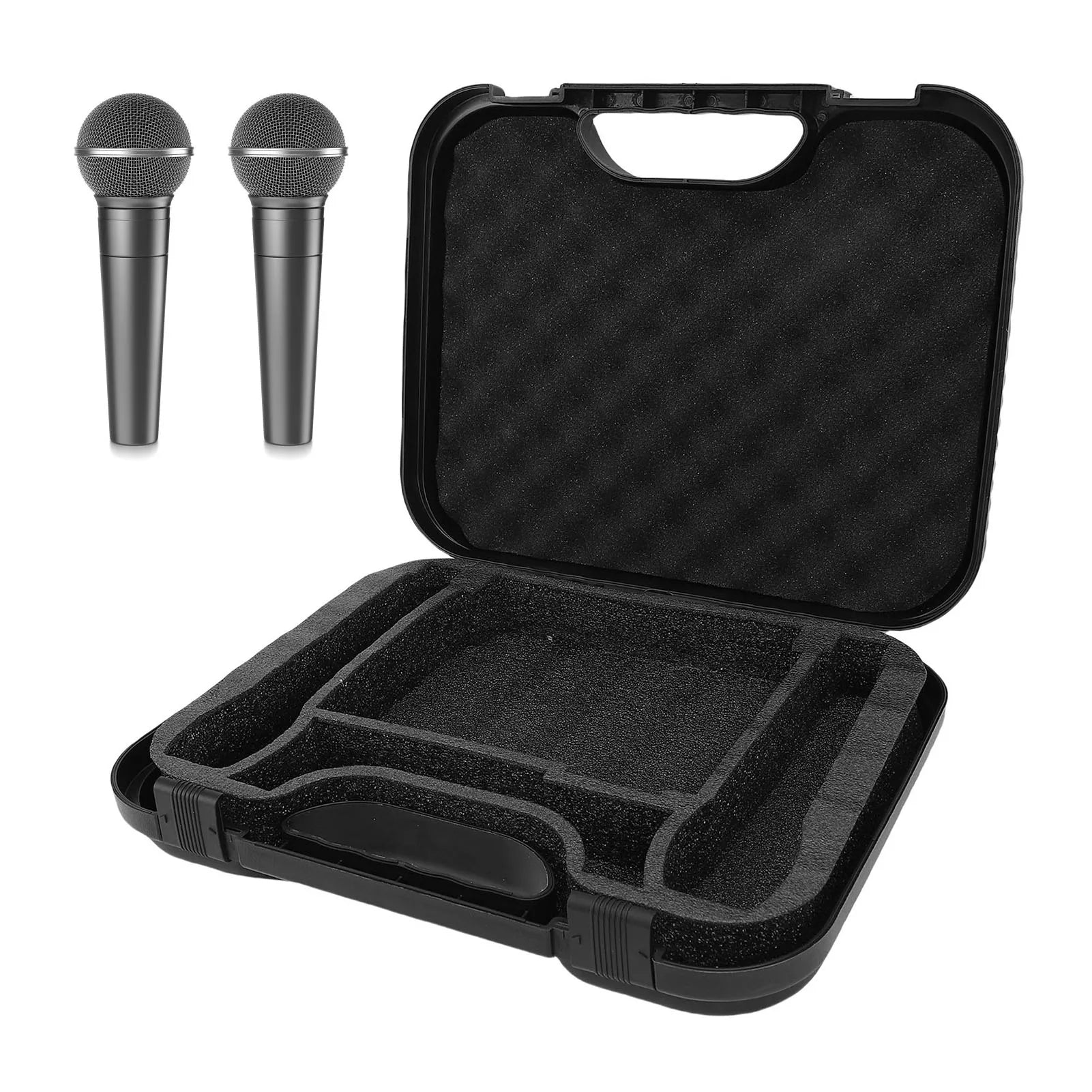 Mic Storage Box Microphone Carrying Case Fit for SM58 Portable Handle Design Detachable Foam Mic Storage Bag for Travel Oasis Select