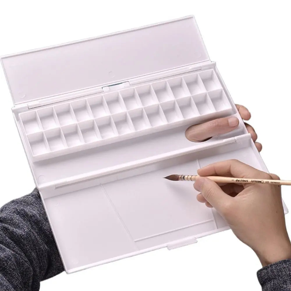Foldable Watercolor Pigment Box Easy Open Artist Student Color Mixing Compartments Color Display Painting Tools Oasis Select