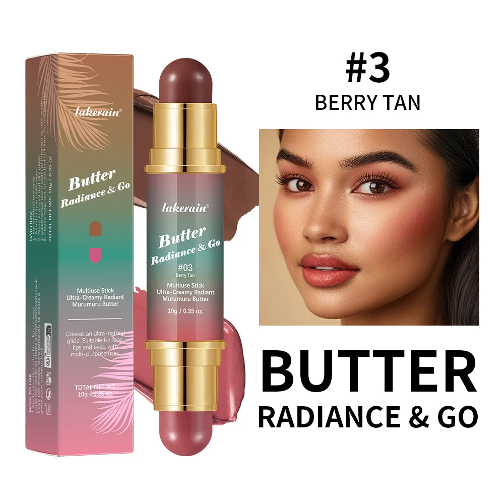 Lakerain Double-Headed Bronzer Blush Stick – Multiuse Glow Bronzer Blush Stick Oasis Select 3 Berry Tan