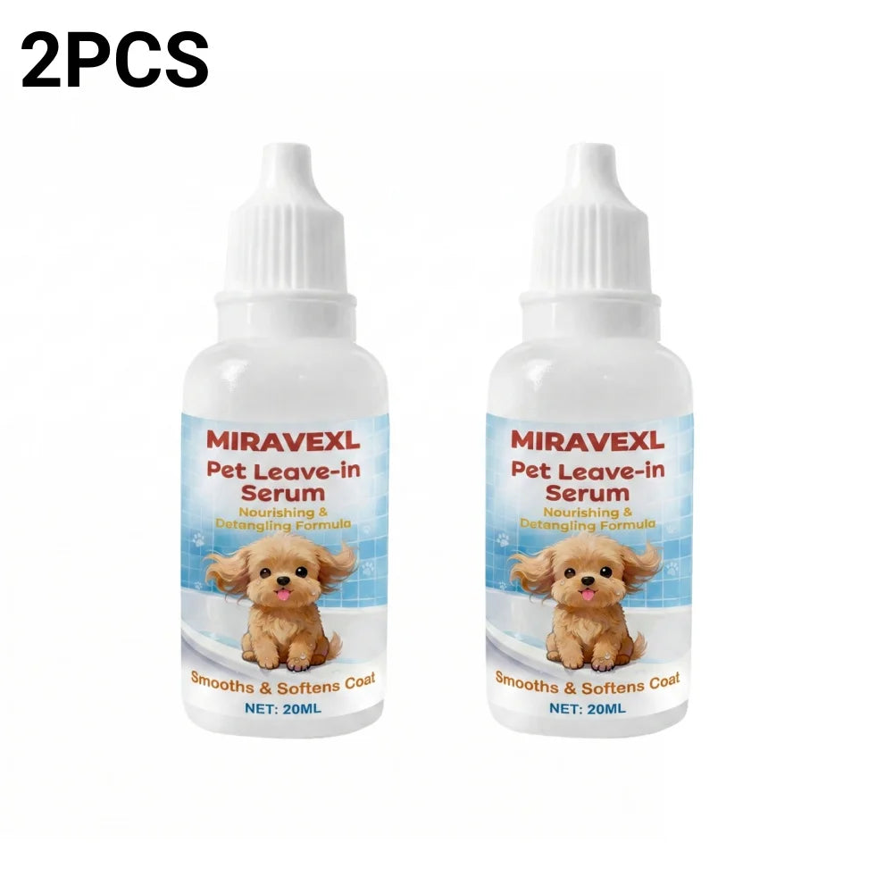 Dog & Cat Leave-In Serum - Detangling & Hydrating Pet Conditioner, Anti-Frizz Grooming Formula for Soft, Smooth & Shiny Coats Oasis Select 2PCS