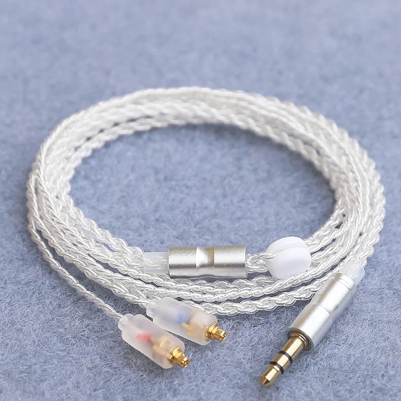 HiFi Earphone Upgrade Cable MMCX 3.5mm 1.2m Silver Plated Core Cable For Sennheiser IE200/IE300/IE600/IE900/AKG N5005/N30 Oasis Select