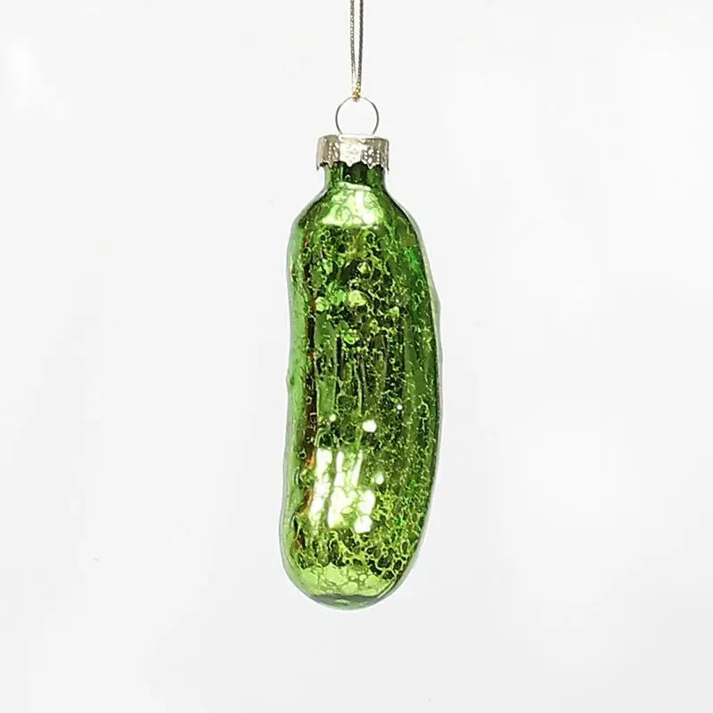 1Pcs Christmas Decorative Pickled Cucumber Pendant, Glass Ornament for Tree Hanging Oasis Select A4