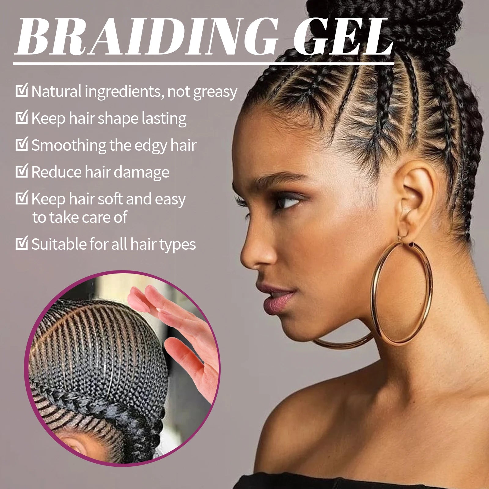 Jaysuing Extreme Hold Braiding Gel – Edge Control & Anti-Frizz Hair Styling Gel Oasis Select