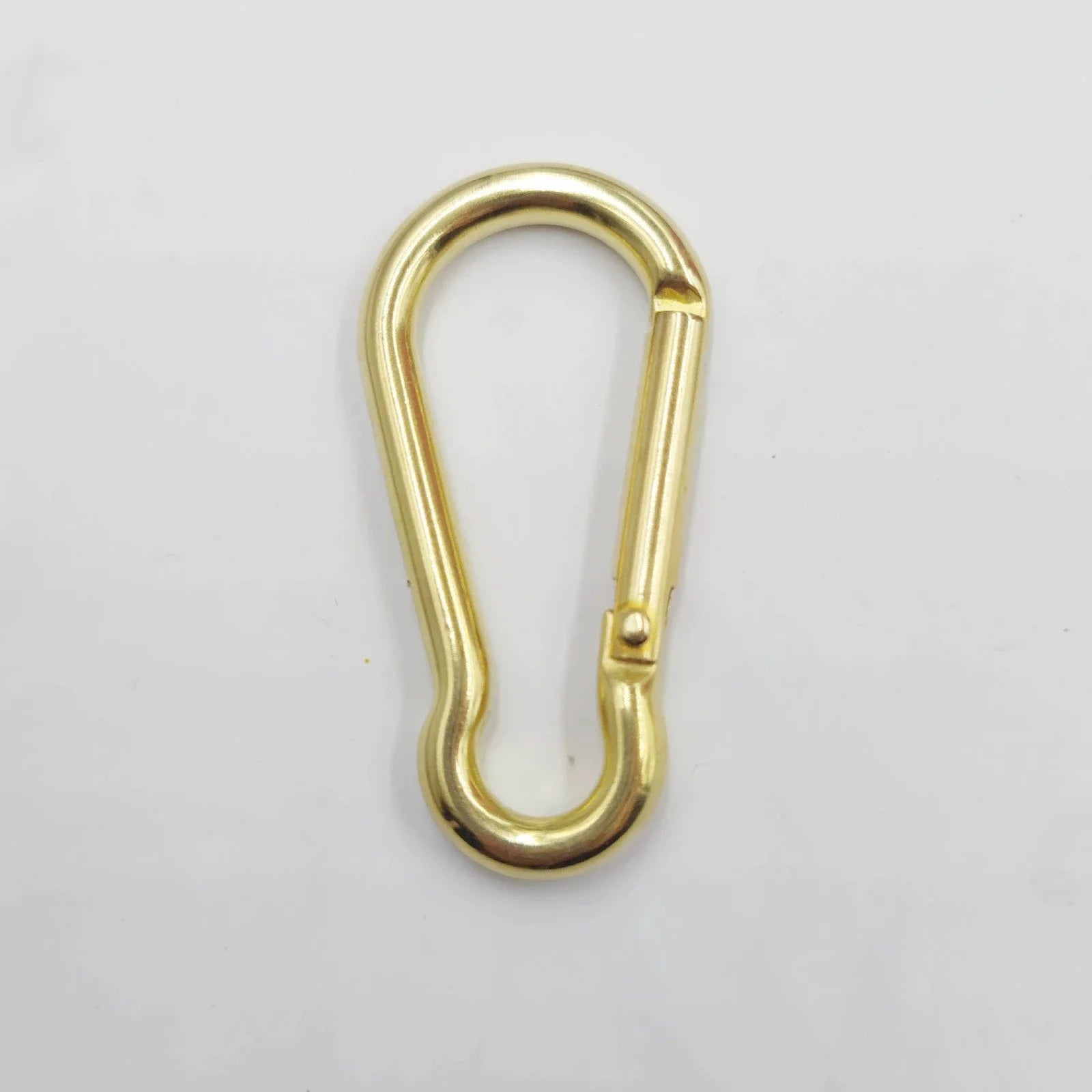 Solid Brass 60mm D-Ring Spring Snap Carabiner Keychain Clip